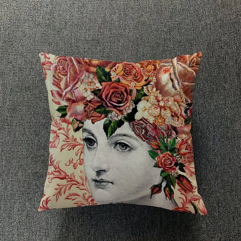 Retro Art Inspired Accent Pillow