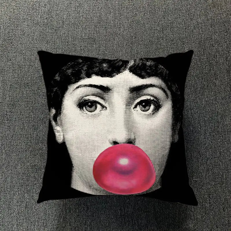 Retro Art Inspired Accent Pillow