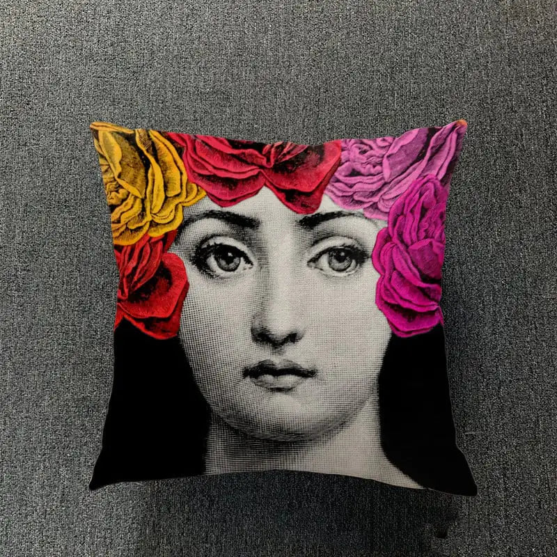 Retro Art Inspired Accent Pillow