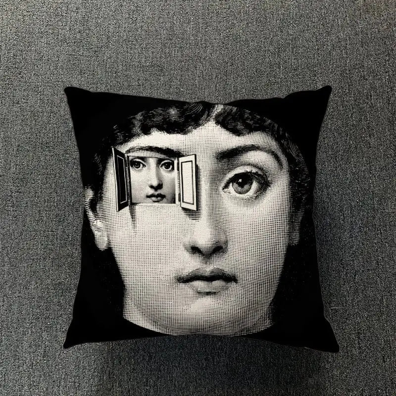 Retro Art Inspired Accent Pillow
