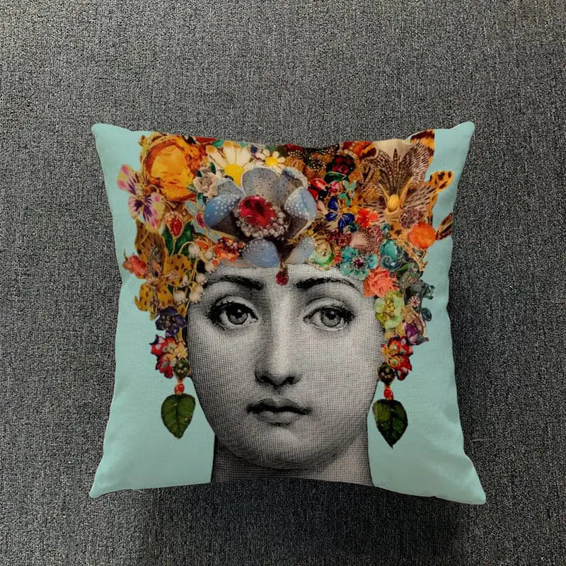 Retro Art Inspired Accent Pillow