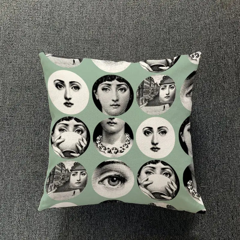 Retro Art Inspired Accent Pillow