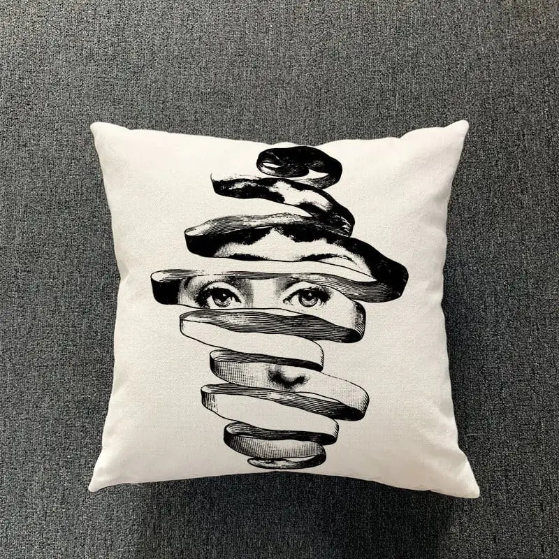 Retro Art Inspired Accent Pillow