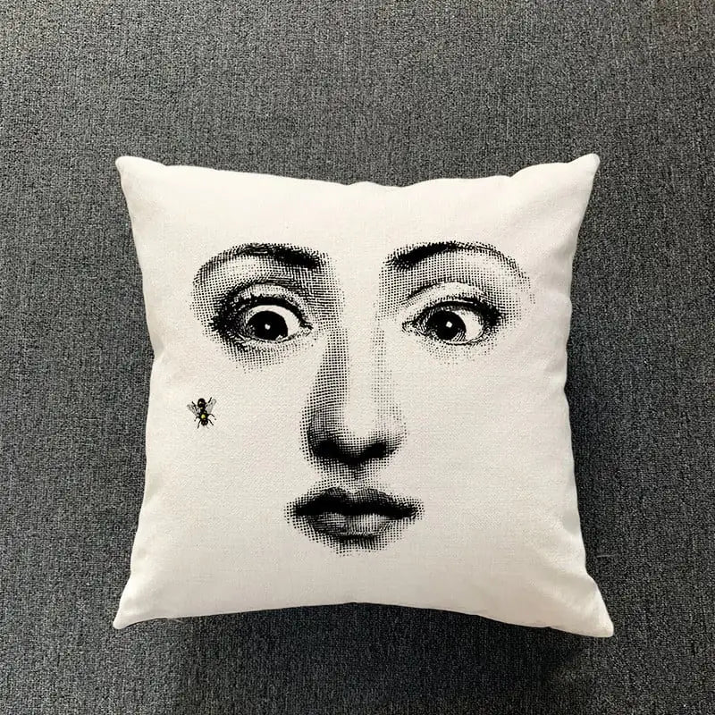 Retro Art Inspired Accent Pillow