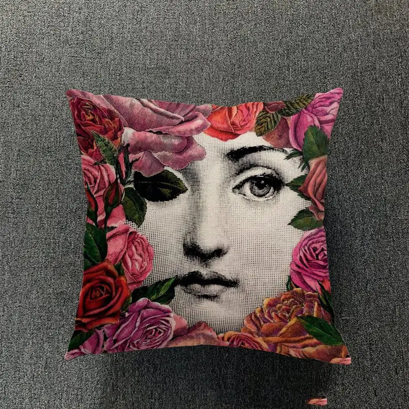 Retro Art Inspired Accent Pillow