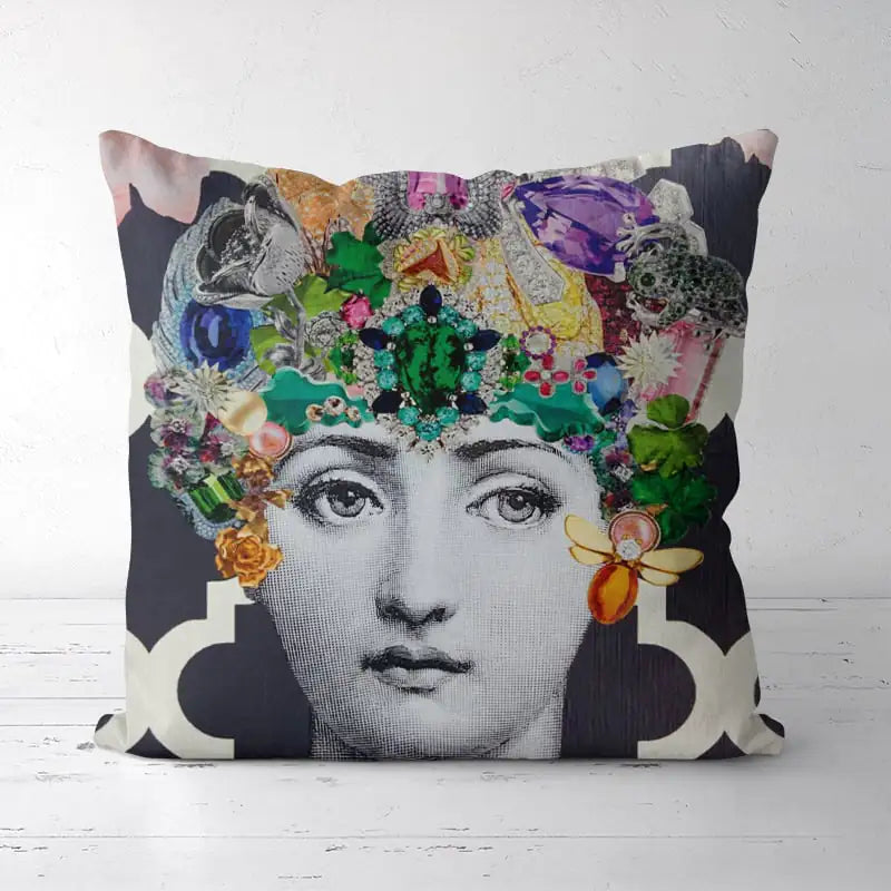 Retro Art Inspired Accent Pillow