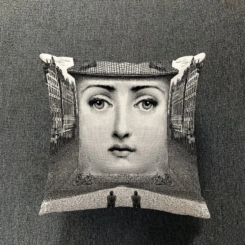 Retro Art Inspired Accent Pillow